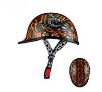 Demi-Casque De Moto Casque Bol Moto Homologué ECE Casque De Scooter Moto Casque Ouvert Rétro De Style Allemand pour Hommes Et Femmes Casque en ABS H,XL=(6-62CM)