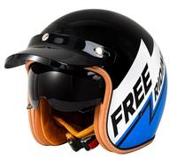 Demi-Casque de Moto, Casque Jet rétro 3/4 Ouvert, Unisexe, homologué ECE avec visière. L,XXL