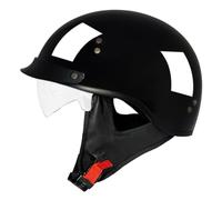Demi Casque De Moto Casque Jet Rétro avec Visière Moto Casques Vintage À Face Ouverte pour Homme Et Femme Homologué DOTECE Casques Bol Moto pour Vélos Motos Scooter 16,XXL:63-64CM