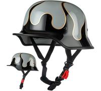 Demi Casque De Moto, Casque Jet Rétro, Casque Bol Moto Homologué Dot/ECE, Casques Vintage À Face Ouverte, avec Doublure Intérieure Amovible, pour Vélos Motos Scooter 12,XL