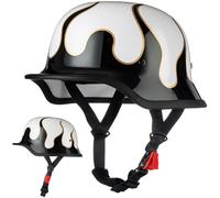 Demi Casque De Moto, Casque Jet Rétro, Casque Bol Moto Homologué Dot/ECE, Casques Vintage À Face Ouverte, avec Doublure Intérieure Amovible, pour Vélos Motos Scooter 2,L