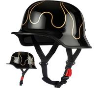 Demi Casque De Moto, Casque Jet Rétro, Casque Bol Moto Homologué Dot/ECE, Casques Vintage À Face Ouverte, avec Doublure Intérieure Amovible, pour Vélos Motos Scooter 8,XL