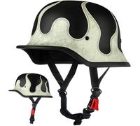 Demi Casque De Moto, Casque Jet Rétro, Casque Bol Moto Homologué Dot/ECE, Casques Vintage À Face Ouverte, avec Doublure Intérieure Amovible, pour Vélos Motos Scooter 3,L
