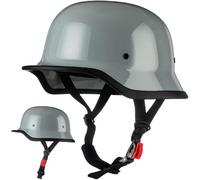 Demi Casque De Moto, Casque Jet Rétro, Casque Bol Moto Homologué Dot/ECE, Casques Vintage À Face Ouverte, avec Doublure Intérieure Amovible, pour Vélos Motos Scooter 11,L