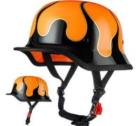 Demi Casque De Moto, Casque Jet Rétro, Casque Bol Moto Homologué Dot/ECE, Casques Vintage À Face Ouverte, avec Doublure Intérieure Amovible, pour Vélos Motos Scooter 7,XL