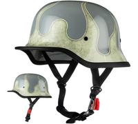 Demi Casque De Moto, Casque Jet Rétro, Casque Bol Moto Homologué Dot/ECE, Casques Vintage À Face Ouverte, avec Doublure Intérieure Amovible, pour Vélos Motos Scooter 13,M