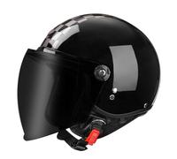 Demi Casque De Moto Casque Jet Rétro Homologué ECEDOT Casques Vintage À Face Ouverte pour Homme Et Femme avec Visière Casque Bol Moto pour Vélos Motos Scooter 3,M:57-58CM