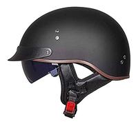 Demi Casque De Moto, Casque Moto Jet,Casques Vintage à Face Ouverte avec Dégagement Rapide De Lunettes Scooter Pilote Vintage Cruiser cyclomoteur Casque Biker N,XXL