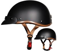 Demi-Casque De Moto, Casque Moto Rétro, Casque Jet Dot/ECE Homologué, Casque Moto Cyclomoteur avec Visière, Casque De Moto Hommes Et Femmes, pour Moto Et Scooter, M~XXL 1,L