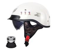 Demi-Casque De Moto, Casques Vintage À Face Ouverte, Casque Ecehomologué, Casque De Moto Hommes Et Femmes, Cruiser Scooter Pilote Casque B,L (59-60)