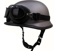 Demi-Casque De Moto De Style Allemand, Casque De Jet De Moto Rétro Approuvé Dot/Ece Casque Ouvert pour Hommes Et Femmes Vintage Skull Cap Half Shell Helmet pour Cruiser Scooter, C, XXL=63-64cm