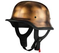 Demi Casque de Moto De Style Allemand Rétro Demi Coques Casque Jet Vintage Approuvé Dot/ECE for Hommes Et Femmes, Casque de Cyclomoteur Casques de Scooter Casques de Moto 3,M