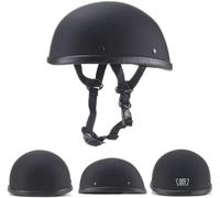 Demi-Casque De Moto Homologué ECE, Ultra-Fin, Style Allemand, Pour Hommes Et Femmes, Profil Bas, Double Visière, Boucle À Dégagement Rapide A1,L/(59~60cm)