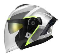 Demi Casque de Moto Jet Casques Bols Ouvert Vintage ECEDOT Homologué Casque Scooter Portable avec Double Visière pour Adultes Hommes Femmes Durable Et Résistant À l'usure C,M:57-58CM