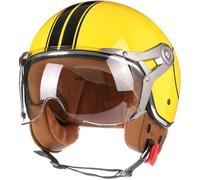 Demi Casque De Moto Jet Moto Casque Bol, Casques Vintage À Face Ouverte avec Rapide De Lunettes, Dot/ECE Homologué en pour Scooter Chopper, Casque De Moto Pilot Demi-Jet 5,XL