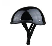 Demi-Casque de Moto Vintage, KIMISS Retro Open Face Helmet Scooter Summer Half Face Helme Half Shell Helmet pour Cruiser Scooter Riders (Noir Brillant)