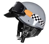 Demi-Casque Moto Allemand Vintage, Casque Moto pour Scooter Et Cyclomoteur, Casques Vintage à Face Ouverte HomologuéS Dot/ECE, pour Hommes Et Femmes B01, M:57-58cm