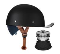 Demi Casque Moto Casquette De Baseball avec Masque ECE Certified Casques Ouverts avec Lentilles RéTractables Couleur Thé Boucle à LibéRation Rapide Unisexe S-2XL 55-64 CM