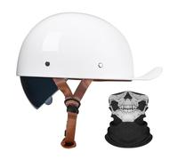 Demi Casque Moto Casquette De Baseball avec Masque ECE Certified Casques Ouverts avec Lentilles RéTractables Couleur Thé Boucle à LibéRation Rapide Unisexe S-2XL 55-64 CM