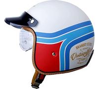 Demi Casque Vintage Bols Homologué ECE - Casque Mobylette Ouvert pour Homme et Femme - Casque Jet pour Cruiser, Scooter et Hélicoptère - Taille 6, XL