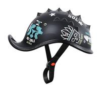 Demi-Casques De Moto Casque Ouvert Classique Homologué ECE Vintage Scooter Open Face Demi Casque Conception Légère pour Homme Et Femme Adultes K,L=(59-60CM)