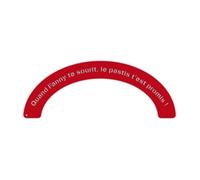 Demi-cercle de Pétanque Rouge en Bois Gravé ""Quand Fanny te sourit..."" - Accessoire Lancer de Pétanque Artisanal Français 50cm