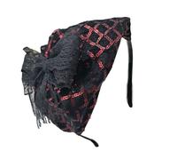 Demi-chapeau à paillettes avec nœud en dentelle pour femme French Hairhoop robe de soirée accessoires de cheveux vintage fête