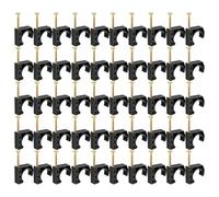 Demi-Collier J-Crochet - 50 Pièces Collier Serre-Tube avec Pointes - Organisation Extérieur Pour Jardin Ferme Montage Piscine Vent Support Allée Terrasse Chemin