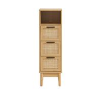 Demi colonne AMANA effet chêne et cannage rotin l30cm - Bois