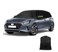 Demi Couverture Bâche Voiture Remplacement pour Hyundai i20 2008-2025, Couverture Toit Souple imperméable, Demi Garage avec Sangles Résistant aux UV pour Tous Les Temps