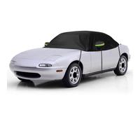 Demi Couverture Bâche Voiture Remplacement pour Mazda MX-5 Miata MK1 MK2 MK2.5 NA/NB 1989-2005, Couverture Toit Souple imperméable, Demi Garage avec Sangles Résistant aux UV