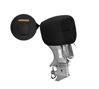 Demi-Couverture de Moteur Hors-Bord de Bateau, Housse de Protection pour Hors-Bord en 600D Oxford Imperméable avec 1 Bande Réfléchissante, 2 Coupe-Vent Boucle et Cordon de Traction Jusqu'à 60-100 HP