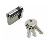 Vachette Demi-cylindre de serrure FIRST – Entrée 40x10 mm, 5 goupilles, 3 clés, nickelée