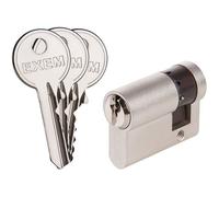 Demi cylindre 5G - Exem - Laiton nickelé - S'entrouvrant avec clé NuméroKCB006505 - 30 x 10 mm