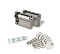 Demi-Cylindre de serrure 10x40 Metalux Serie K - Barillet de porte à profil européen anti-crochetage protection contre le perçage stator livré avec 3 clés Norme DIN EN 1303:2005