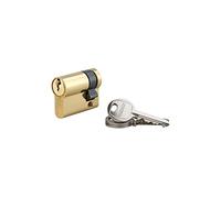 Demi-Cylindre de Serrure, 30x10 mm, Anti-Arrachement, Laiton, Vis 50 mm, 3 Clés, Profil Européen, Alliage, Mécanisme à 5 Goupilles, Panneton Anti Arrachement, pour Porte PVC Et Aluminium, THIRARD