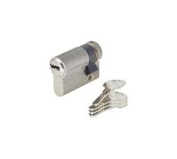 Yale Demi-cylindre de serrure pour porte de garage, 6 goupilles, 4 clés, 30 x 10 mm, Nickelé G