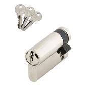 Demi-cylindre européen 5 goupilles 5G 10x65mm pour fermeture anti-panique laiton nickelé 3 clés - HERACLES - C100116