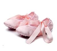 Demi Danse Chaussures 2 Paires Chaussures De Ballet Ballerina Danse Satin Pantoufles Ruban Attachons Pointe pour Filles Femmes(Prima Pink,31)