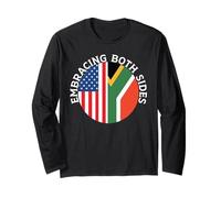 Demi Drapeau Africain moitié américain USA Afrique du Sud Manche Longue