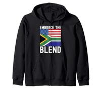 Demi Drapeau Africain moitié américain USA Afrique du Sud Sweat à Capuche