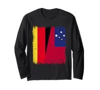 Demi-Drapeau Allemand Samoa Heritage Allemand Samoan Manche Longue