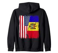 Demi-Drapeau américain de la Moldavie - Patrimoine moldave américain Sweat à Capuche