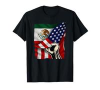 Demi drapeau américain mexicain racines mexicain hommes femmes T-Shirt