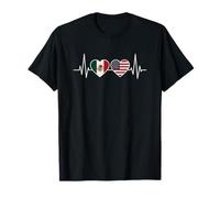 Demi drapeau américain mexicain racines mexicain hommes femmes T-Shirt
