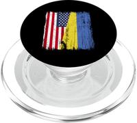 Demi-Drapeau américain Ukrainien PopSockets PopGrip pour MagSafe
