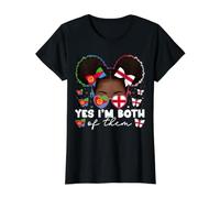 Demi Drapeau Anglais érythréen Angleterre Érythrée pour Enfants Filles T-Shirt Graphique avec Valeur, Femme, Noir, S
