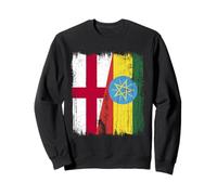 Demi-drapeau anglais Ethiopie Racines éthiopiennes anglaises Sweatshirt