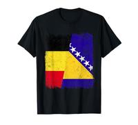Demi Drapeau Belge Bosnie-Herzégovine T-Shirt