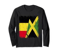 Demi Drapeau Belge jamaïcain Patrimoine jamaïcain Belge Manche Longue